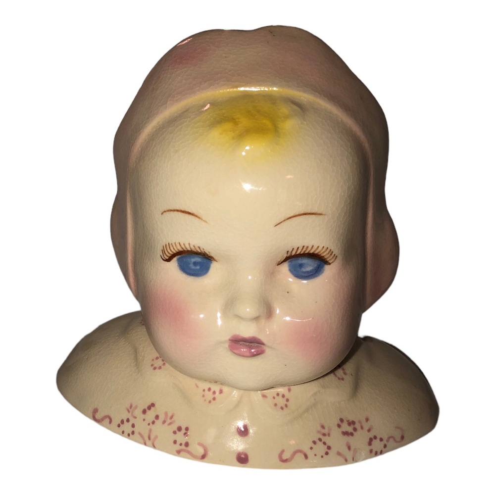Vintage Circa 1940-1950 Horton Ceramics Baby Girl Planter Vase